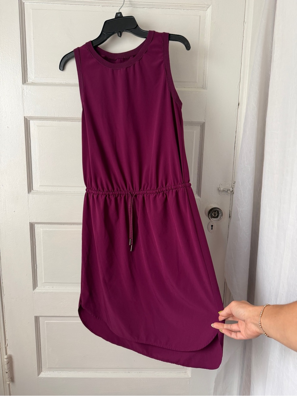 ATHLETA Rincon Dress Beach Plum Sleeveless Drawstring Cinch Waist Mini Sporty S - Picture 6 of 17